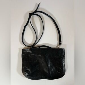 m0851 black soft leather crossbody convertible clutch bag Canadian luxury